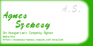 agnes szepesy business card