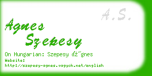 agnes szepesy business card